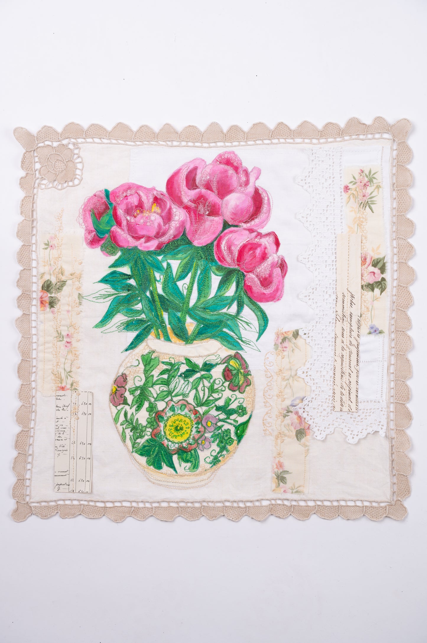Masons Ginger Jar with Pink Peonies A3 Print