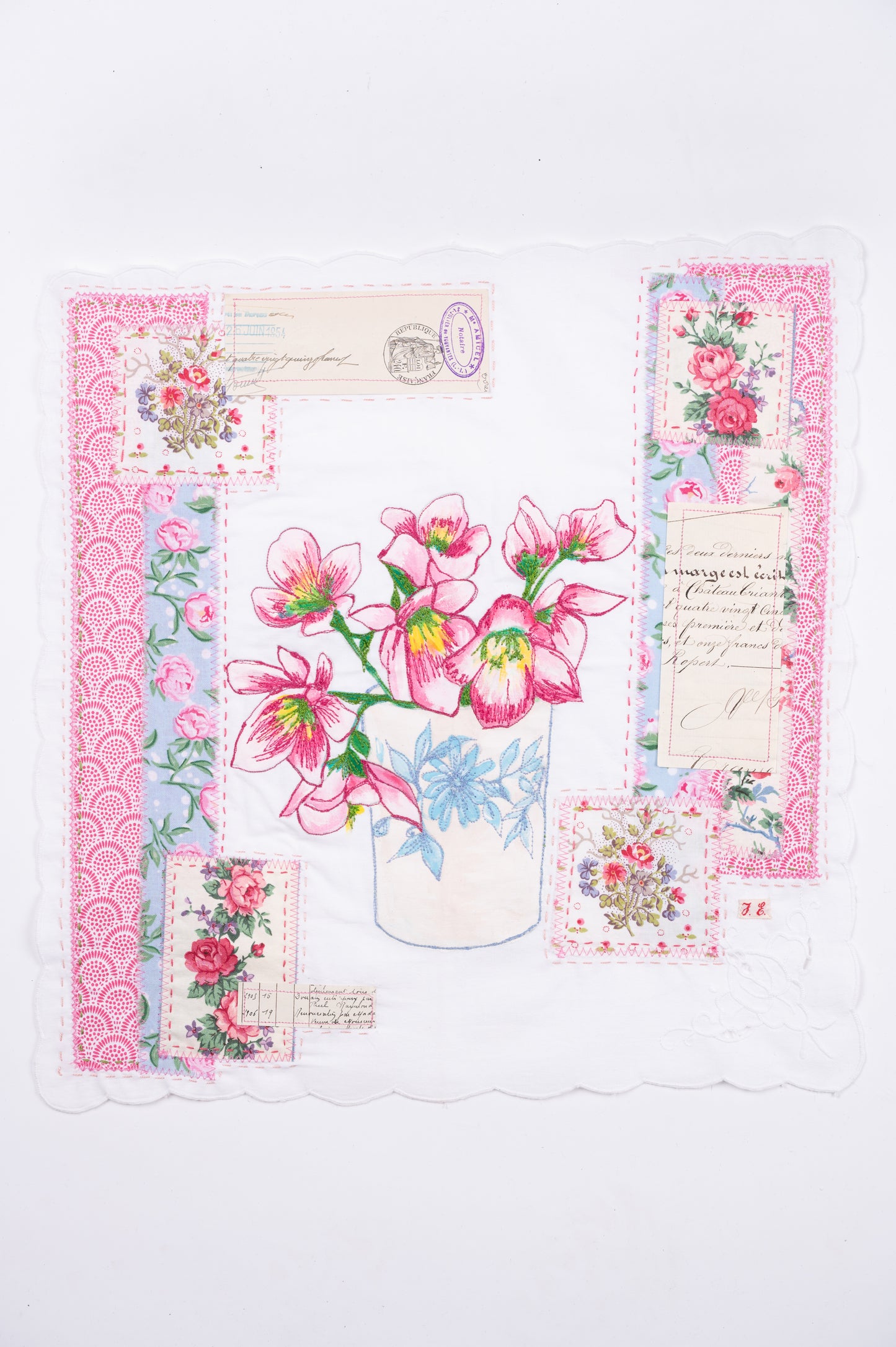 Pink Anemones And Vintage Prints A3 Print