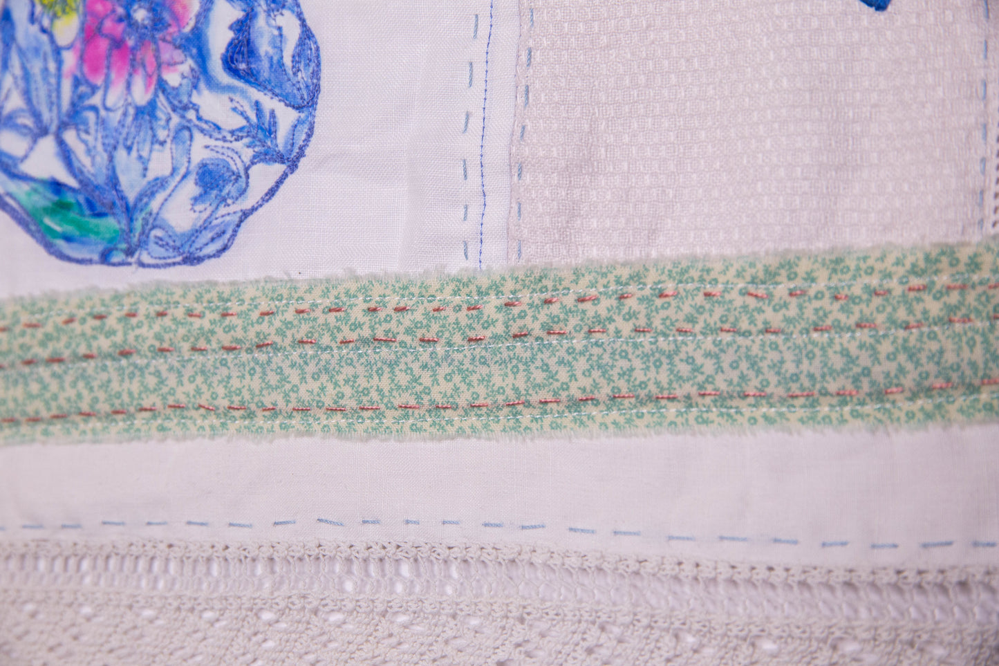 Sweet Peas and Vintage Embroidery