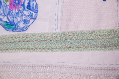 Sweet Peas and Vintage Embroidery