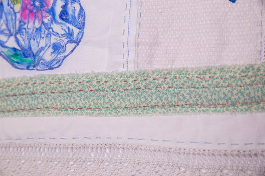 Sweet Peas and Vintage Embroidery