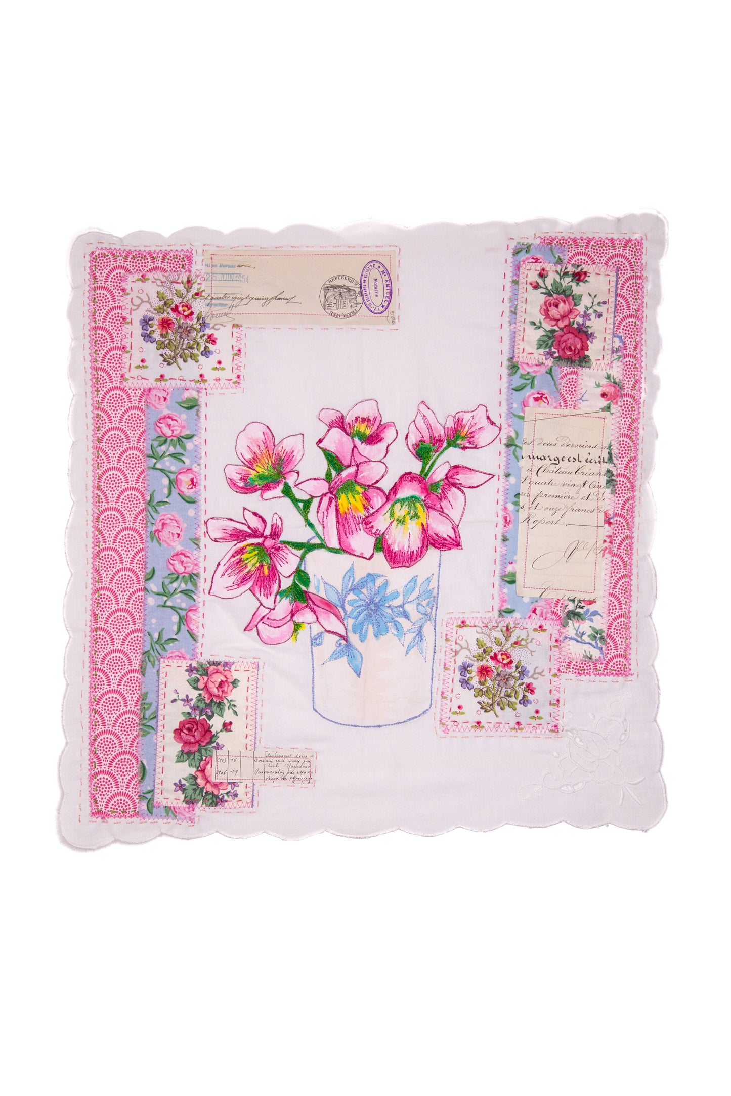 Pink Anemones And Vintage Prints