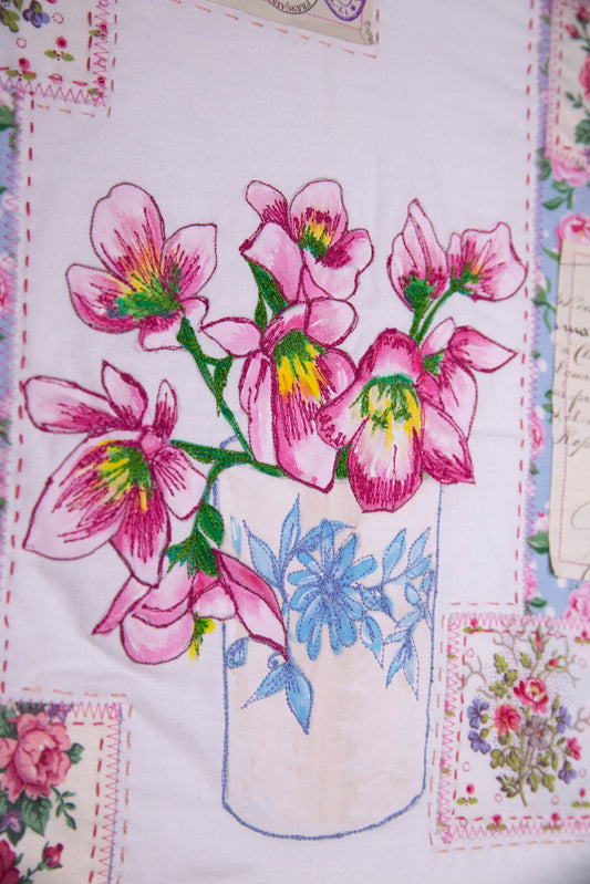 Pink Anemones And Vintage Prints